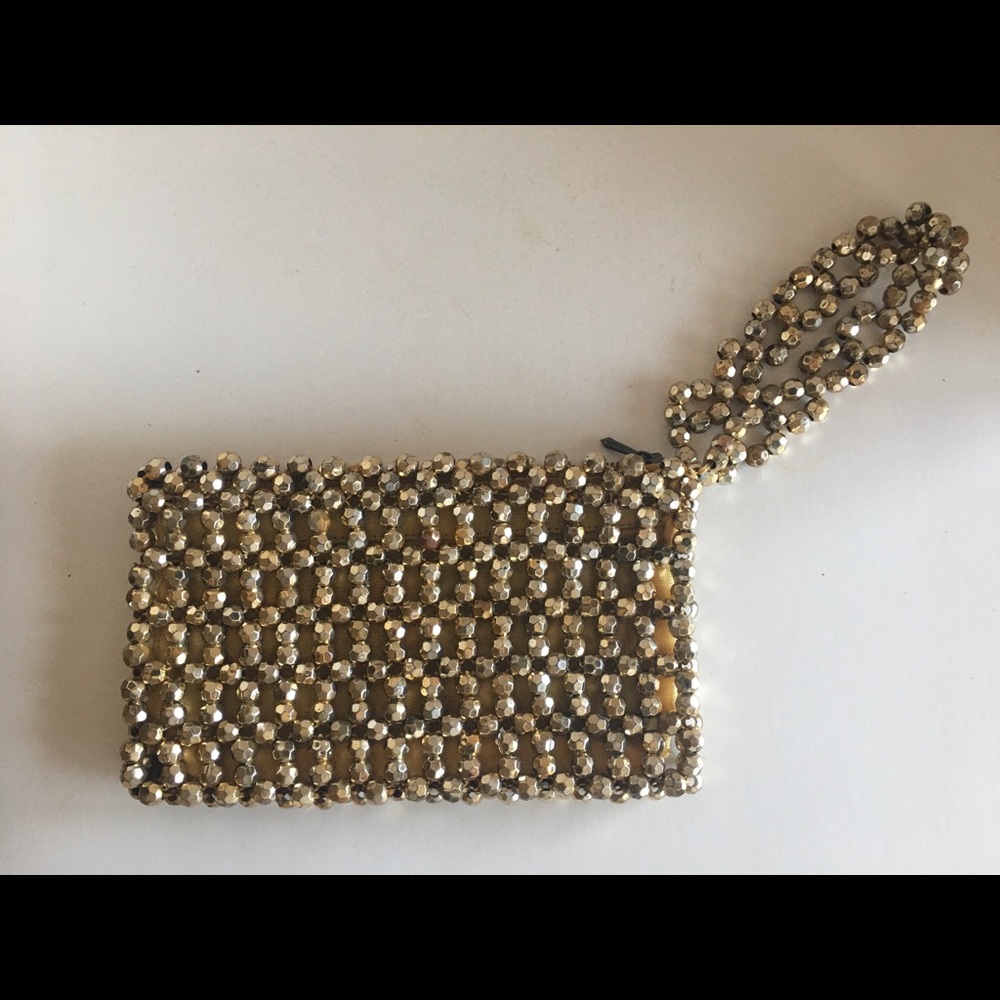 Vtg Gold beaded evening bag circa 1940 - Picture 1 of 11